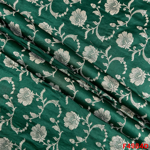 Zari Work Banarasi Silk Fabric-F4984